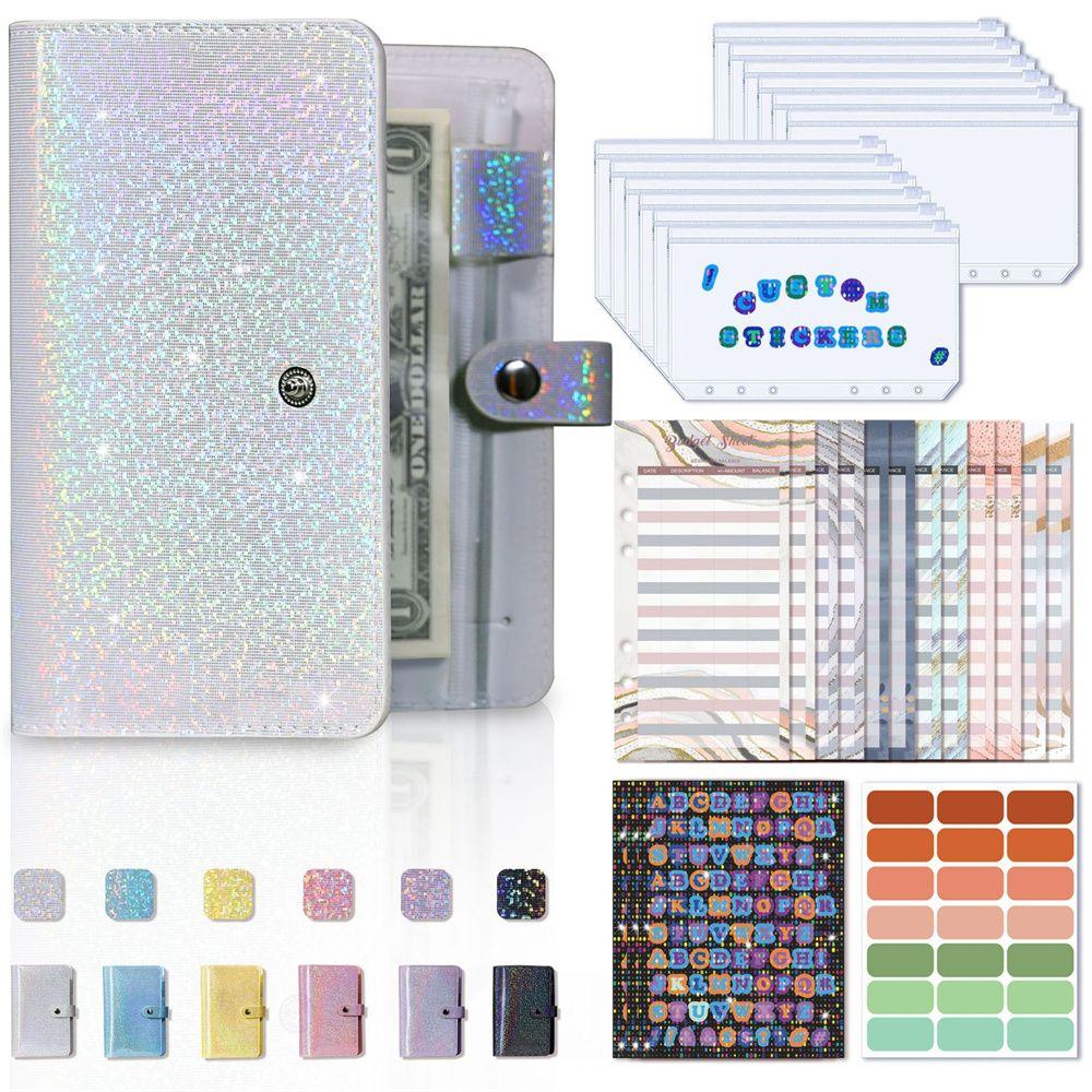 

Money Envelope Soft Leather Cash Envelope A6 Binder Notebook Binder Budget Binder Budget Planner серебряный
