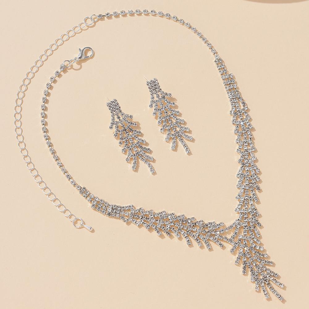 3pcs Women Zircon Set, Luxury and Casual Rhinestone Women necklace,earring Zircon set, suitable for daily wear, gifts for frie