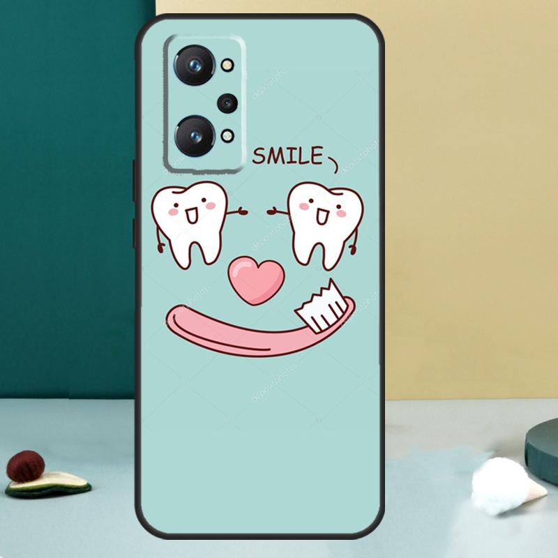Cartoon Dentist Dental Crowned Teeth For Realme 14 13 Pro Plus 10 11 12 GT 5 6 6T GT7 Pro C61 C55 C53 C51 C21Y C25S C75 C67 Case