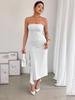 2025 European & American Slim-Fit Slit Bandeau Dress: Trendy Hip-Hugging Hot Girl Fashion