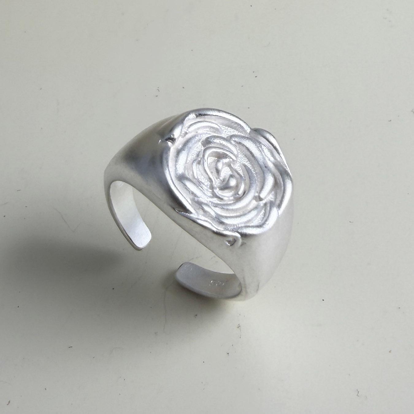 

925 Sterling Silver Rings for Women Couple Minimalist Handmade Flower Interware Ring Fine Jewelry Gift Prevent Allergy resizable