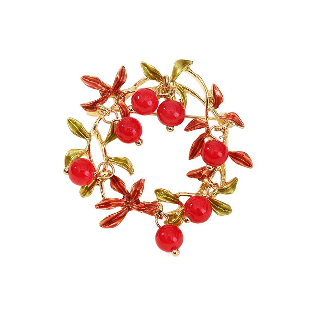 Lightweight Alloy Cranberry Brooch Fashion Accessory Pin For Everyday Wear And Stylish Occasions With Lasting Shine