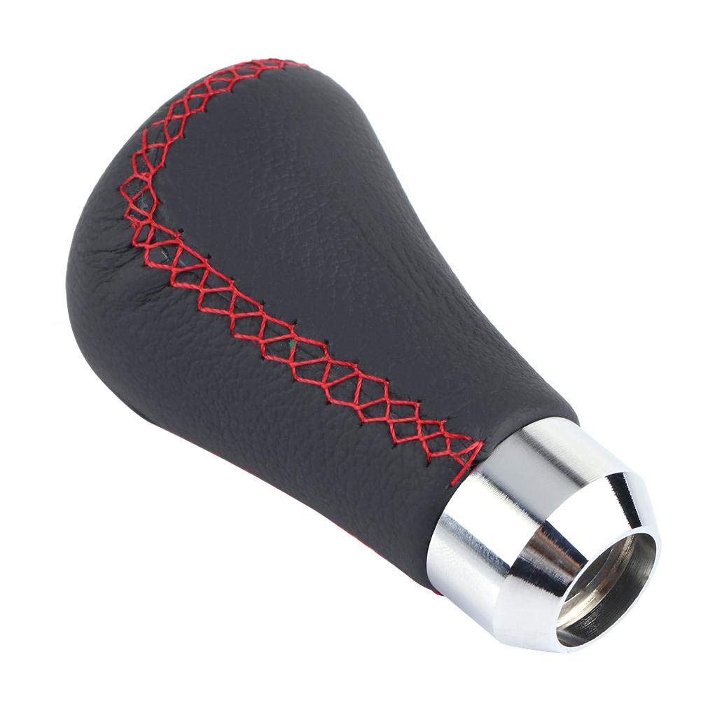 Gear Shift Shift Knob Qiilu Shift Universal Car Gear Shift Knob PU Shifter Stick 3 Hose Knob, 6-Speed - Knob, 6-Speed (Red)