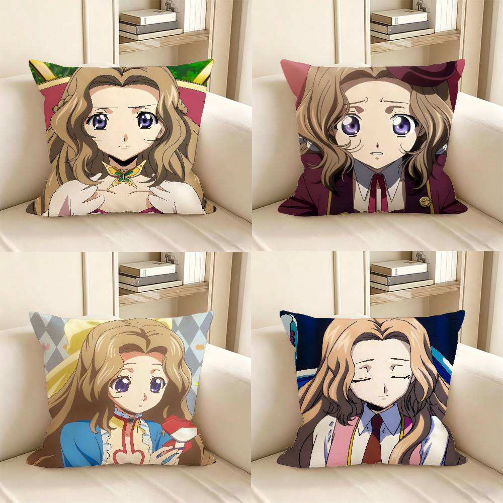 1pc Nunnally Lamperouge Anime Characters Pillow Case Fashion Square Pillowcase Bedroom Sofa Room Ins Decoration Leisure