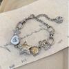 Star Girl Y2K Fritillaria Heart Flower Chain Bracelets On Hand for Women Vintage Fairy Love Daily Charm Zircon Accessories