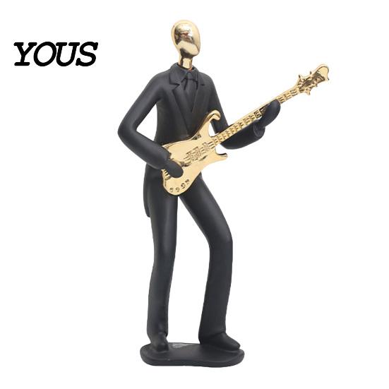 Durable Resin Sculpture Musician Sculpture, Stable Base Abstract Guitar Saxophone Singer Statue, Band Theme Decoration, Home Art Decor