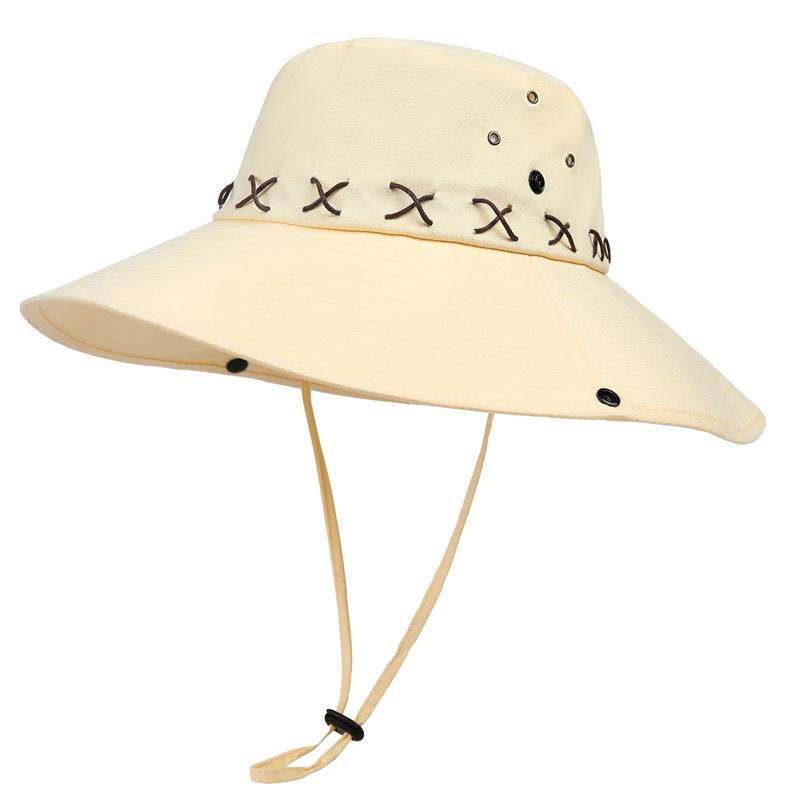 

Винтажная ковбойская шляпа в западном стиле, детская, летняя, для активного отдыха, для альпинизма, с большими полями, солнцезащитная шляпа, шляпа-ведро M（56-58cm）