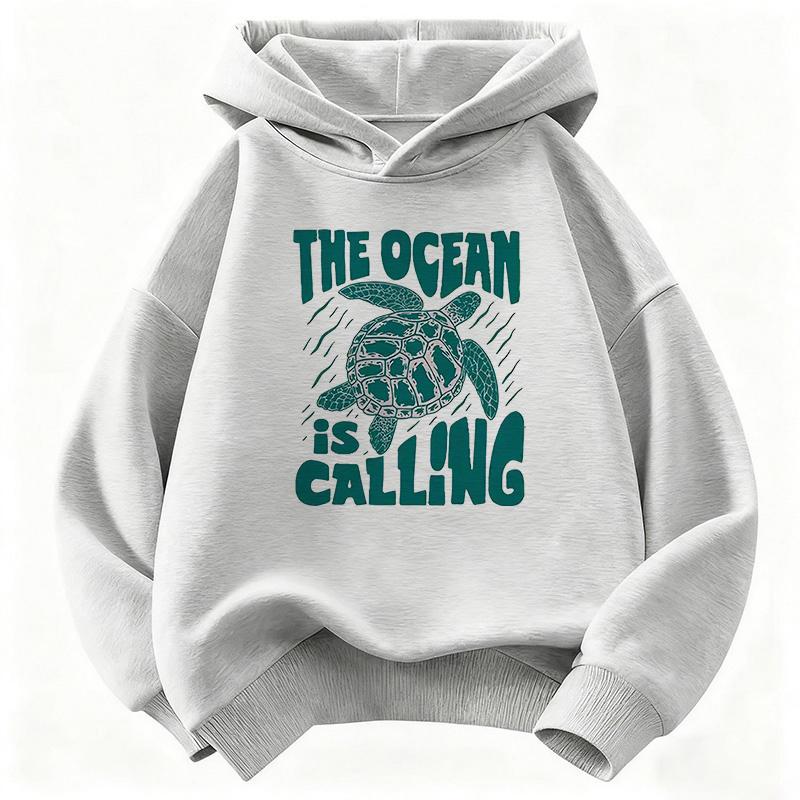 Fashion Sea Turtle Girls Hooded Kids Design Children's Sweatshirt Cute Hoody for Boys Girls Casual Hoodies for Spring
