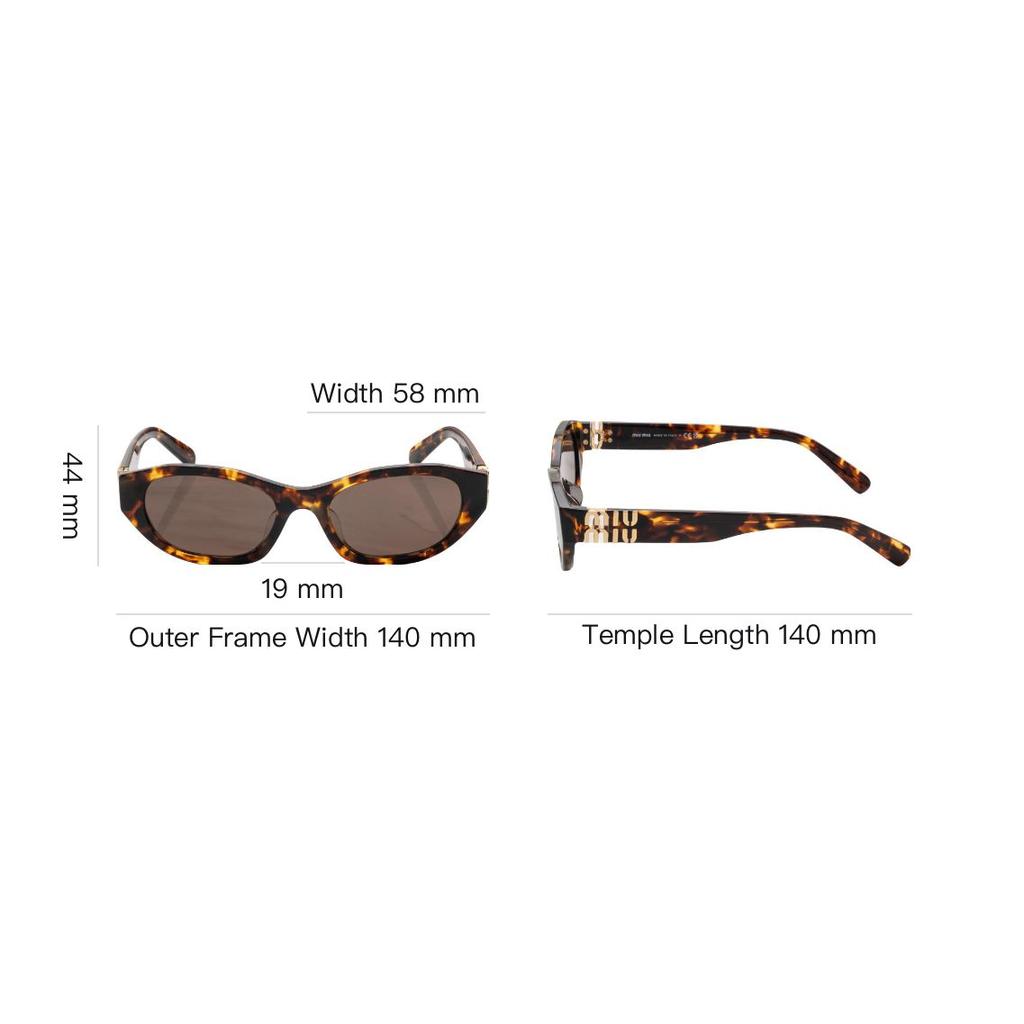 MIU MIU Logo Design Irregular Frame Sunglasses Women Sunglasses Brown-Tortoiseshell MUA03SF-14L60M