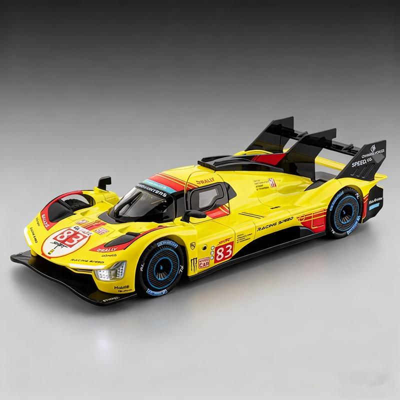 1/22 Ferrari 499P Endurance Race Alloy Sports Car Model Diecast Metal Racing Vehicles Car Model Simulation Sound and Light Kids Toy Gift