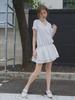 Eseuwaitussi Cross Lace Half-Sleeve Dress_2Color