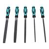 5 Pcs File Set Flat Round Half Round Triangle Square Files with Rubber Grip Handle for Woodworking Metalworking