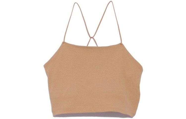 Nike Tank Tops Women s Praline Brown Collarless Moderate Halter Neck DA0733-288 L