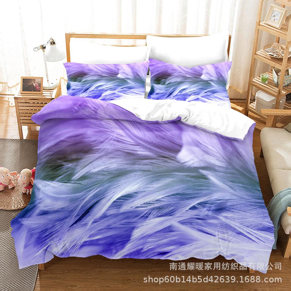 3D Digital Printing Bedding Four-Piece Set Three-Piece Set Feather Sheet Quilt Pillow