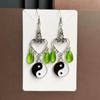 1Pairs Vintage Silver Dangle Earrings Hollow Butterfly Emerald Green Gem For Party Daily Wear Vacation