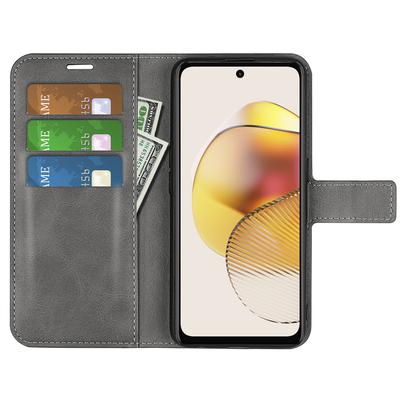 For Motorola Moto G73 5G PU Leather Phone Case Stand Wallet Calf Texture Drop-proof Flip Phone Cover