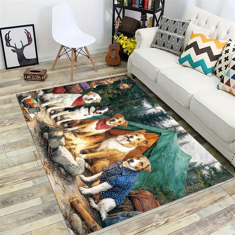 Cute Pets Dogs Cats Area Rug, Farm Animal Floor Mat 40x60cm( 15x23in )