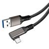 LpoieJun 5m To Right 10Gbps PD 60W Compatible with and Game Gun Color USB-C Cable, USB-A Type-C, Angle, Ultra-Fast Charging, Smartphones, Tablets,