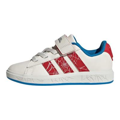 Marvel X Grand Court K Spider-Man - Red Web Stripes Kids Sneakers White Cloud-White Pure-Ruby JS0778