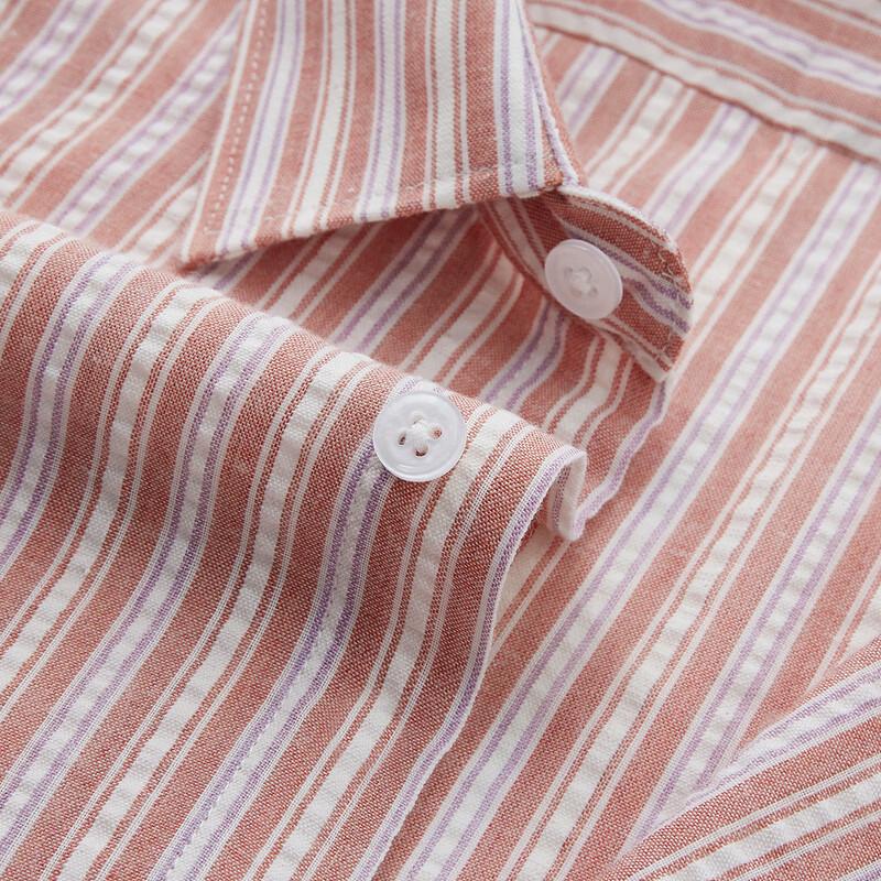 Judger Men's Tencel Blend Red Stripe Long-Sleeve Shirt