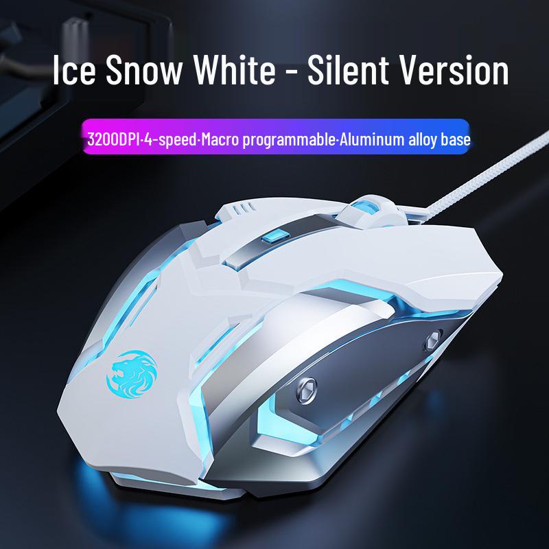 Silent Wired Gaming Mouse with Macro Functionality for Esports and Office Use
