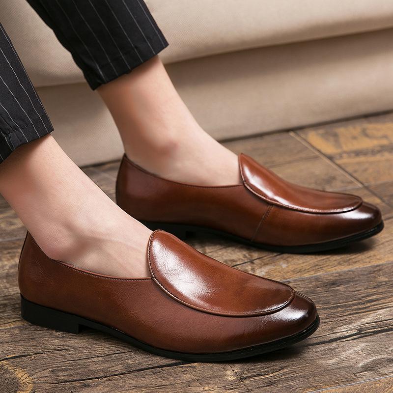 Foreign trade 2025 spring new men's casual leather shoes British fashion foot cover small leather shoes leather shoes