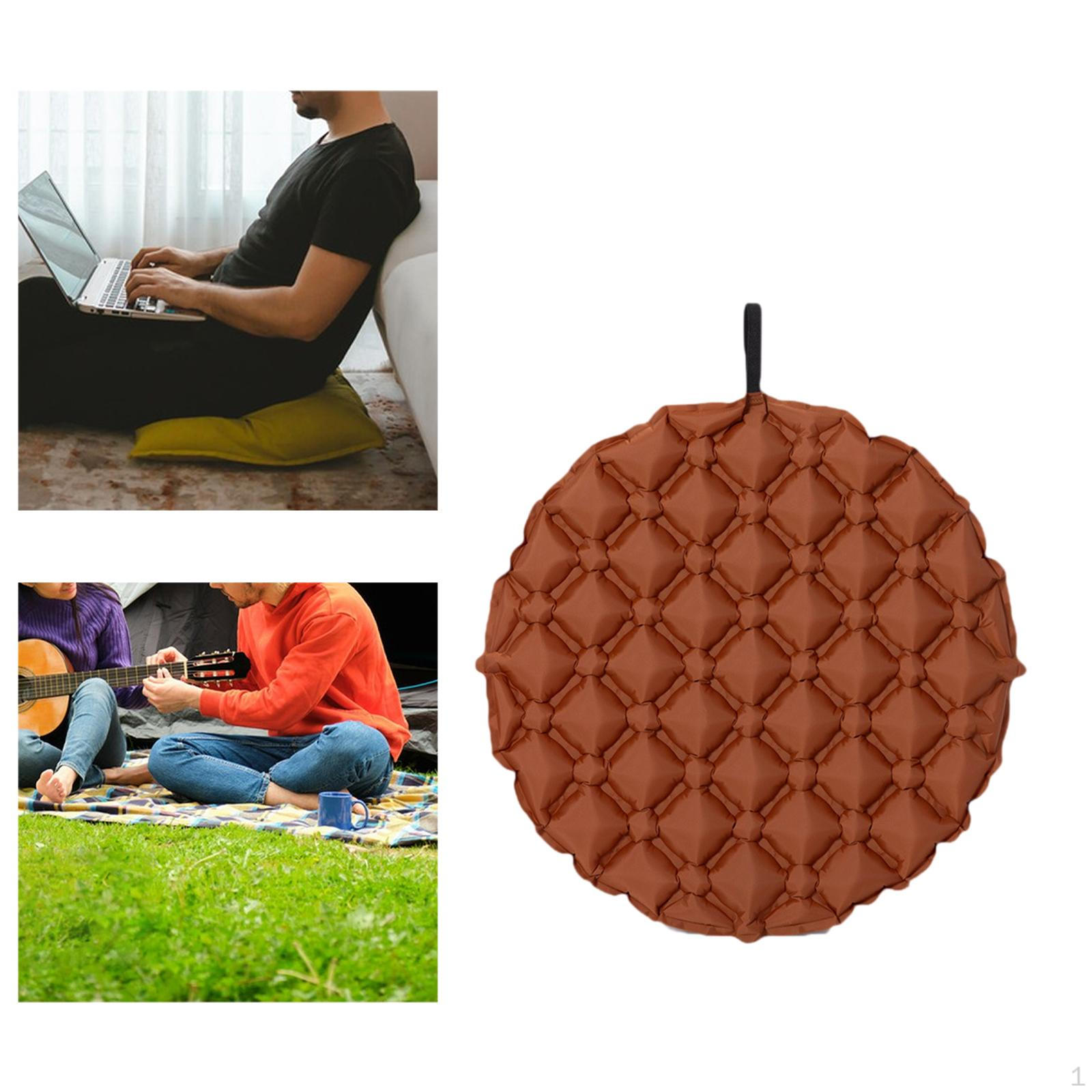 

Inflatable Seat Sitting Pad Anti Slip Leakproof Moisture Foldable Seating for Events Stadium red brown