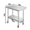 SucceBuy Stainless Steel Kitchen Worktable shelves Commercial Work Bench Table with Caster Wheels for Home Restaurant Storage