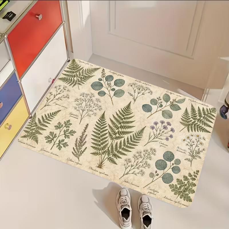 Tropical Monstera Leaf Doormat Green Plant Print Soft Entrance Rug Indoor Outdoor Minimalist Home Decor Front Door Mat