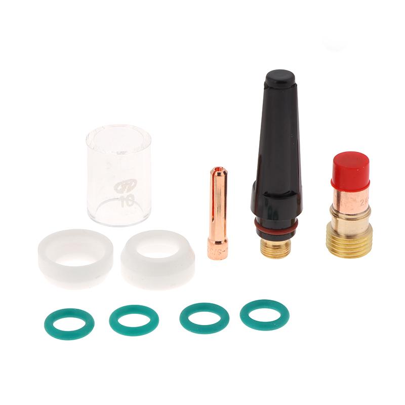 10Pcs Tig Welding Torch Set Pyrex Glass Cup Kit Welding Nozzles Kit For Wp-17/18/26 Welding Torch Accessories Soldering Supplies