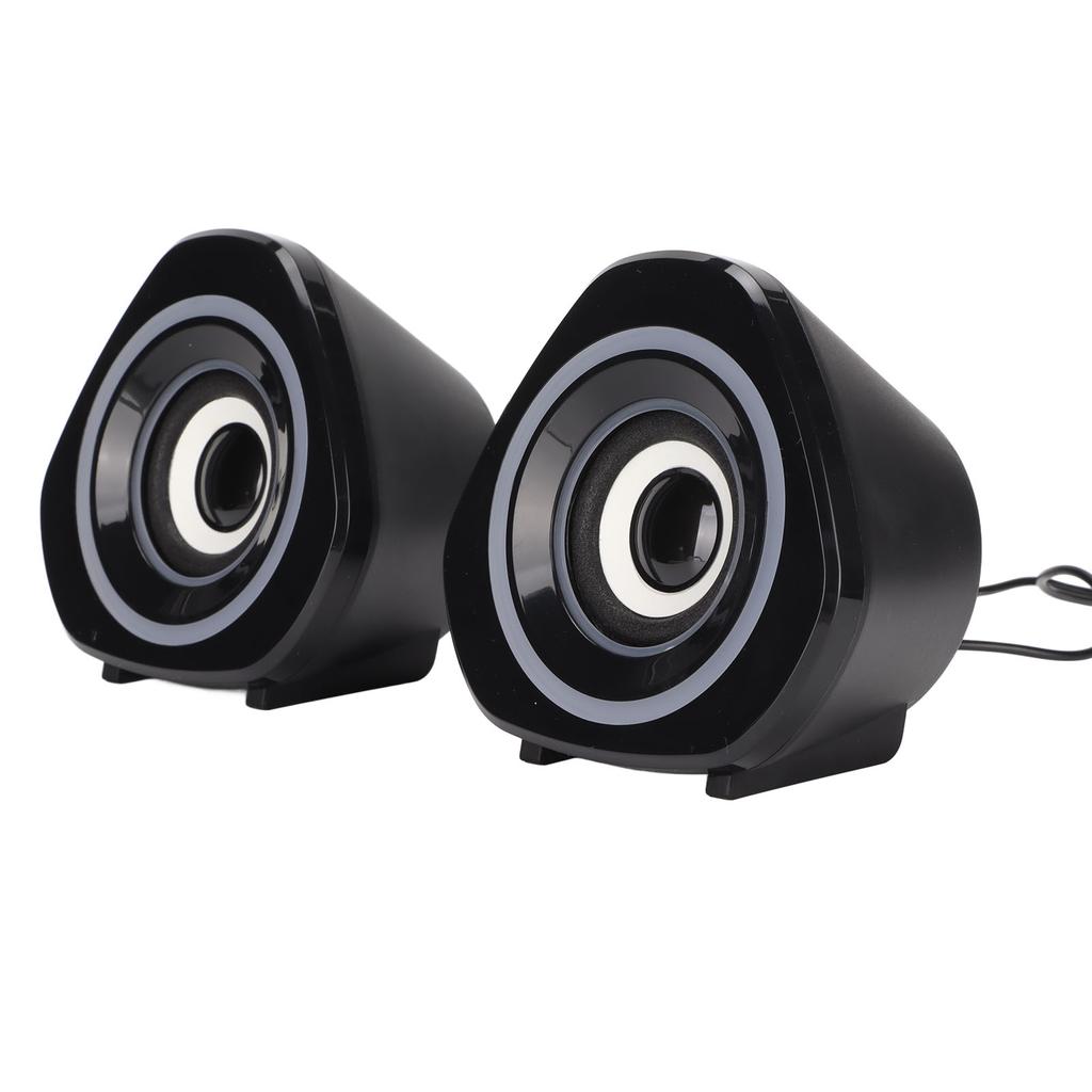 Desktop Speaker USB Powered Heavy Subwoofer Desktop Mini LED Speaker for PalyStation4 Computer LaptopBlack Blue Light