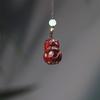 Zodiac Purple Sandalwood Pendant Keychain with Phone Lanyard - Rat, Tiger, Rabbit, Dragon, Monkey, Pig