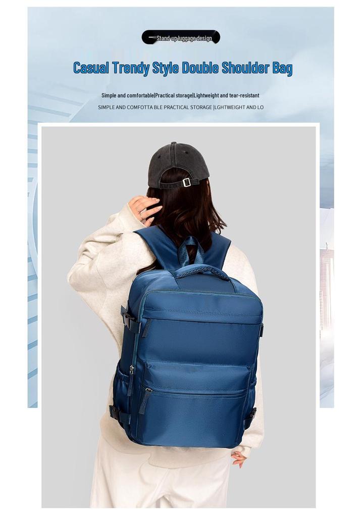 Versatile Wear-Resistant Business Laptop Backpack with Wet/Dry Separation & Trolley Sleeve