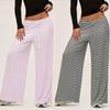 2026 New Cotton Feel Color Block Striped Joggers, Loose Fit Straight Leg Casual Pants with Elastic Waist & Drawstring for Plus Size Women