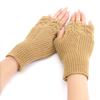 Women Girls Elastic Candy Color Arm Warmers Fingerless  Mittens Thick Warm Knitted Gloves