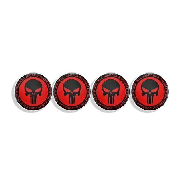 Car Decor 56mm 4pcs Skull Logo Car Wheel Center Hub Cap Aluminium Sticker For Universal Cars Styling Accessories