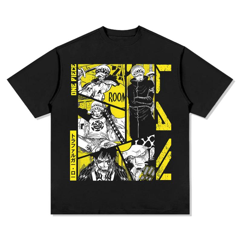 One Piece Japanese Anime Pure Cotton Y2K Tshirt 2026 Summer Unisex Women Anime Enthusiasts Retro Sports Casual Streetwear Tshirt S