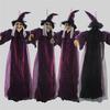Nicro Hot Selling Latex Witch Ghost with Hat Hanging Pendant Haunted House Horror Glowing Long Hair Halloween Decorations