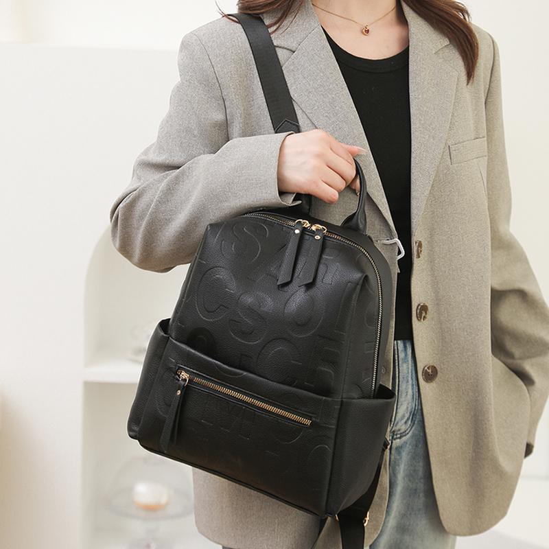 PU Women's Bag Large Capacity Backpack Retro Travel Student Book Bag