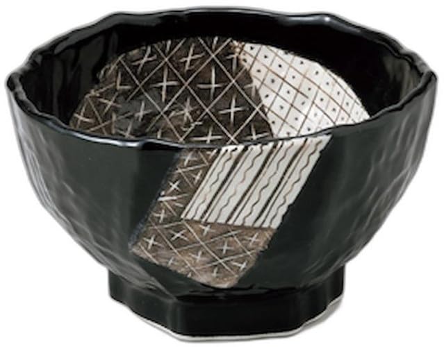 

Black Oribe Hexagonal Bowl x x Bowl Setomonohonpo 6.0cm [18.2 17.5 10.5cm]