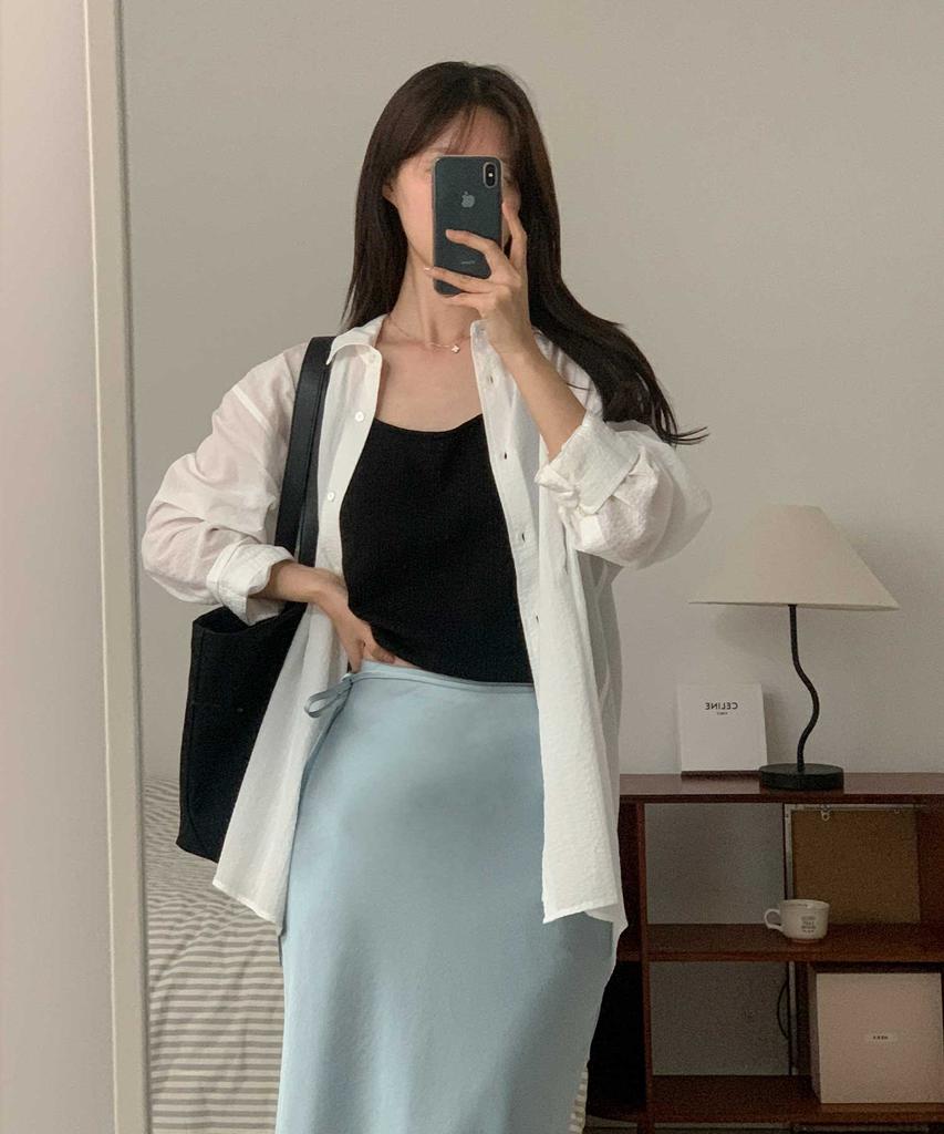 TTUDEMENT [3Colors] Sheer Stripe Shirt