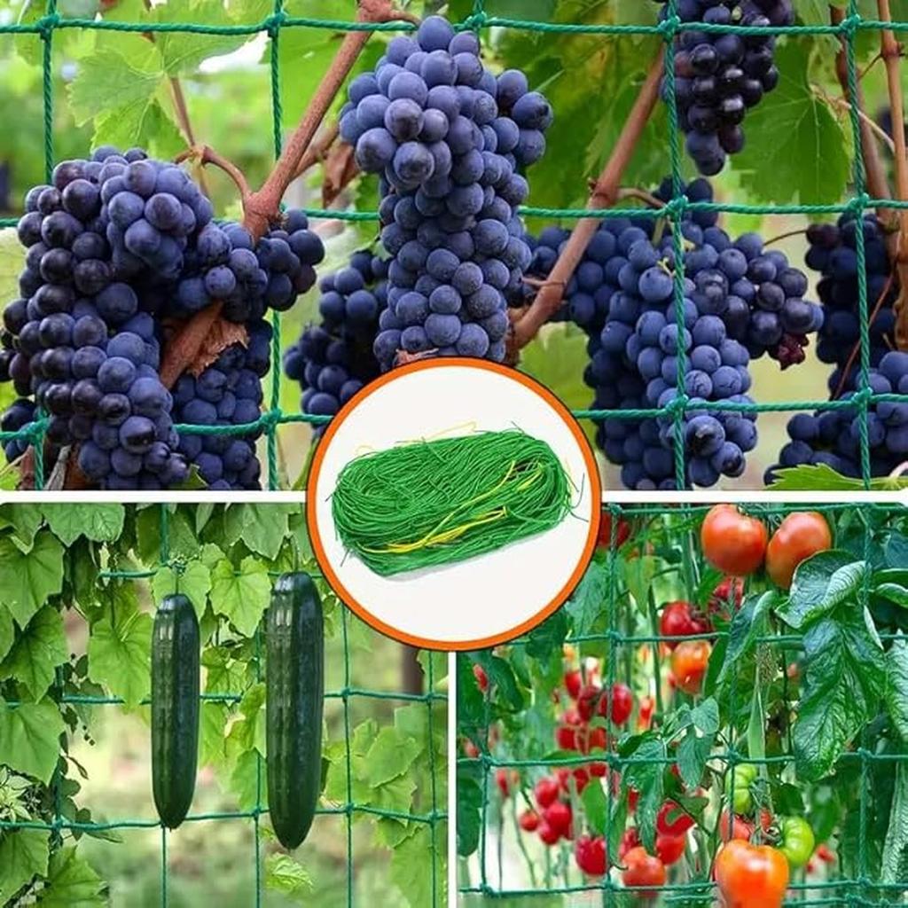Gartennetz, grünes Kunststoff-Kletternetz für Blumen, Ranken und Gemüse - Vogelschutznetz