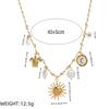 Personalized DIY Knot Rope Chain Lotus Feather Pendant Necklace with Color Retention Sun Wheel