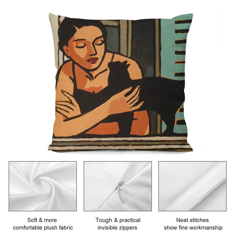 Artistic Life Woman Pillow Case Short Plush Double-sided Print Square Throw Pillow Covers Sofa Home Cushion Decor