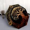 Tree of Life Circular Wall Art DecorUmbrella, Portable 3-Fold Compact Umbrella for Men & Women Gift