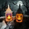 LED Lighted Handheld Lantern Halloween Pumpkin Candle Prop Decorative Lamp for Indoor Outdoor Use with Witch Hat Design