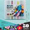 Soft Tip Acrylic Marker Set: 12 Vibrant Colors, Non-Bleeding, Suitable for Children's Painting