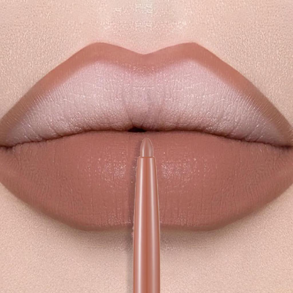 Matte Mauve Lipstick Pencil Long Lasting Waterproof Non-Stick Lipliner Crayon Velvet Lip Contour Outline Smooth Natural Makeup