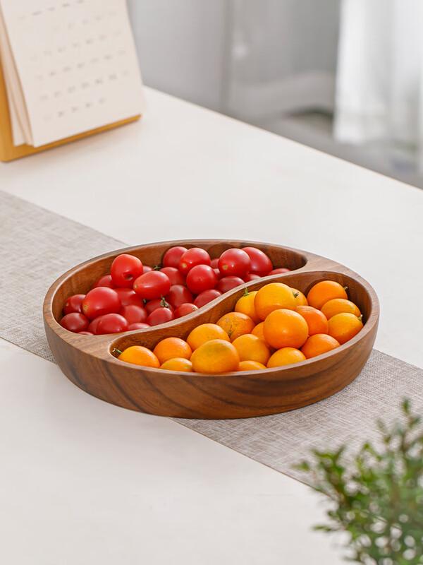 Wuhe Solid Wood Round Fruit & Snack Plate