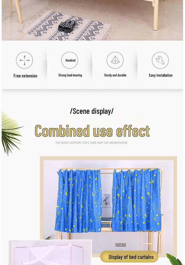 Adjustable Stainless Steel Mosquito Net Frame for Dorms - Telescopic, Reinforced Stand.
